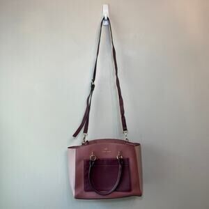 Nanette Lepore Darryl Satchel Shoulder Bag Women's Purse Pink Maroon
